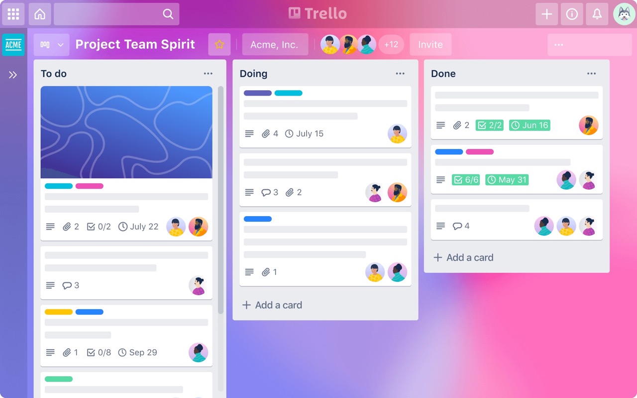 Work from home app - Trello